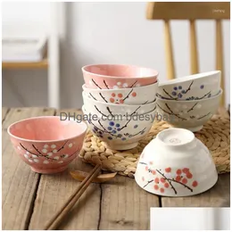 Ciotole giapponese 4,5 pollici di riso thread ciotola hefeng household ceramica ceramica el tavoli da tavolo da neve goccia goccia goccia giardino ki dhgqn