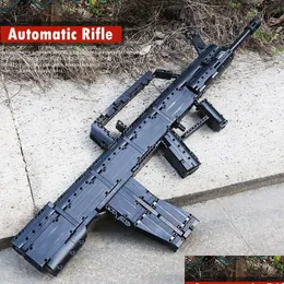 Блоки Lepin Mod King 14005 QBZ 95 Matic Rifle Model Assembly Hightech Subhines Кирпичи строительного блока, установленные для детей, природные dhi2e