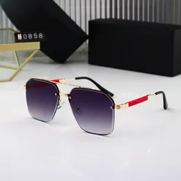 2023 New Classic Polarized Sunglasses Women Designer 0858 Luxury Brands Alloy Metal Polaroid HD Tempered Glass Lens Retro Glasses Sun Glasses UV400