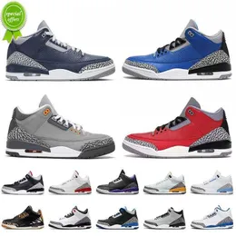 TOP Basketball Shoes Jumpman 3 Sports Sneakers Georgetown UNC Cour Purple 3s Retroes Varsity Royal Cool Grey Knicks Rivals Ture Blue