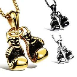 Punk Boxing Glove Pendant Necklace for Men Women Fashion Sports Antique Metal Charm Necklace Jewelry