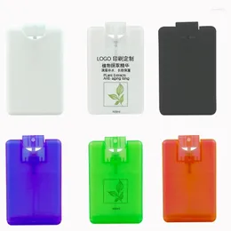 Garrafas de armazenamento 20 ml de cartão de spray em forma de garrafa de perfume reabasteável Tipo plano e névoa fino atomizador de névoa fina