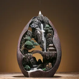 BackFlow Incense Burner High Mountain Flowing Water Ornamentos criativos de s￢ndalo Agarwood Large Tea Cerim￴nia Home Aromathe3132
