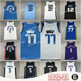 New Luka Doncic Basketball Jersey Shai Gilgeous-Alexander Blue Devin Paolo 5 Banchero Ja Morant Booker 1 Harden Mens Jerseys Stitched White Purple