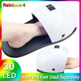 UV Lamp LED Nail Lamp 120W 48W Nail Dryer Light For Gel Varnish Drying with 30pcs LEDs Fast Dry Machine With Feet Bottom259p