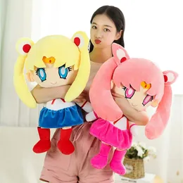 25-60 cm Kawaii anime Sailor Moon Pluszowa zabawka Śliczna księżyc Hare ręcznie wypchana lalka śpiąca poduszka miękka kreskówka Brinquidos Girl Dift260Y