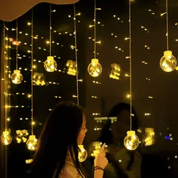 الحفلات الحفلات زخرفة LED LED سلسلة معلقة تمنيات الكرة الستار مصباح الغلاف الجوي لحفل الزفاف عيد ميلاد غرفة DIY