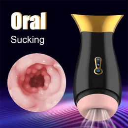 Sex toys massager Blowjob Sucking Masturbation Machine Men Vibration Heated Masturbators Real Vagina Silicone Orgasm Adult Toys Male 18