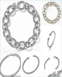 Pulseira de corrente de ouro feminina Bangle Joias Mens Dy Trend Charm Designer Women Platinum ed Wire Bracelets Round Plated Head Fas5863682