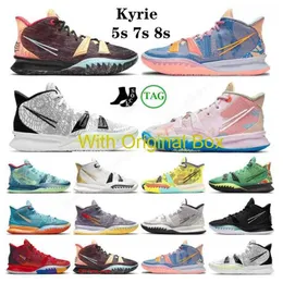 with original box Fast Delivery 2022 Kyrie 7 Kyries 5s Basketball Shoes Collection Special Fx Pre-heat Viii Kyrie Men Gold Daybreak Beach Vibes Sisterhood
