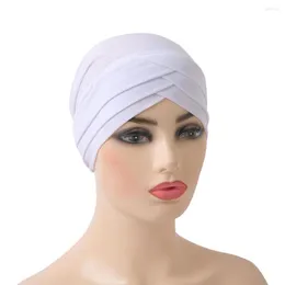 Etniska kläder H139 högkvalitativ 3 Crisscross muslimska hijab hattar drar på islamisk halsduk turban full headcover kvinnor headwrap inre motorhuven