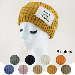 Autumn Winter Women Solid Color Letter Wide Turban Headwrap Hair Accessories Sticked Pannband Makeup Elastic Hair Band