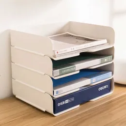 A4 Papier dokumentów Organizator pulpitowy Plik Desktop Tray Rack Plastic Book Półka Uchwyt do przechowywania biurowego papieru papierniczego