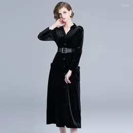 Sukienki codzienne 2022 Vestido midi elegante vestidos cortos seksys Koreańska czarna sukienka Kobiety Festiwal z długim rękawem odzież uliczna