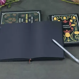 A5 Europejska retro czarna książka karty 224 strony czarna karta papierowy strona wewnętrzna Graffiti A5 Album fotograficzny DIY Black Sketchbook Notebook