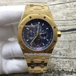 19 estilos 41 mm Calendario perpetuo Reloj automático para hombre 26574BA OO 1220BA 01 Esfera azul Pulsera de oro de 18 quilates Relojes deportivos para caballeros337u