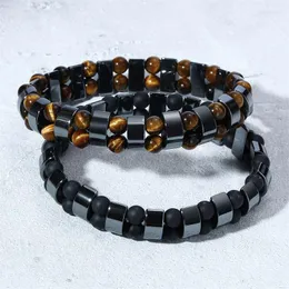 Charm Armbänder Mode Obsidian Tigerauge Perlen Armband Für Männer Frau Gesundheit Magnetische Armreif Schmuck Geschenk