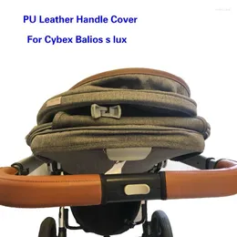 Stroller Parts Baby Handle Cover For Cybex Balios S Lux 28cm Length Pu Leather Protective Case Wheelchairs Strollers Accessories