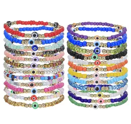 Böses türkisches Auge-Armband, handgefertigte Seilkette, bunte Kristall-Reisperlen, elastische Armbänder für Damen und Herren, Schmuck2248526