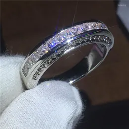 웨딩 반지 은색 컬러 925 보석 1.5 캐럿 지르콘 링 여성 고급 천연 담수 Sonte Peridot Anillos de Box