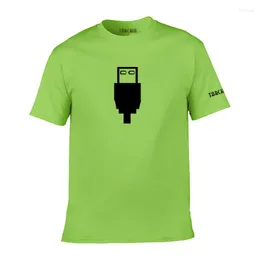 Herrar t skjortor tarchia t-shirt sommarman kort ￤rm skjorta ren f￤rg bomull cool USB logo mode male toppar kvinnor tee 062207