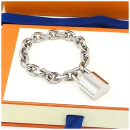 L Bracelet Lock White Gold Bangle يربط الأساور الحساسة للسلسلة للجنسين Braclets Partnerarmband Silver Bargles Cains Auntie Braclet Pulsera Dia del Padre