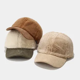 Outdoor Warm Winter Cap Lambs Wool Thicken Baseball Cap Women Girls Solid Adjustable Hip-Hop Hat Visor Gift