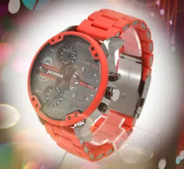 Ünlü lüks moda kristal büyük saatler 50mm kuvars hareket kırmızı kauçuk paslanmaz çelik kemer lüks popüler kol saati hediye