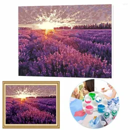 Målningar 40 50 cm Dream Provence Diy Paint by Number Kits på Canvas Digital Oil Målning