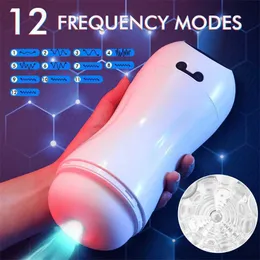 Masturbatore per giocattoli sessuali Masturbatore per uomo Succhiatore automatico Macchina maschile Orale vaginale Pene Vibratore Pompino Silicone Vagina Pusssy Articoli per adulti