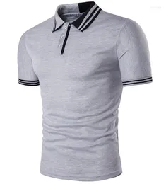 Men's Polos Casual Solid Polo Shirt Men Patchwork Cotton Short Sleeve Summer Shirts Slim Fit Anti-Pilling Para Hombre