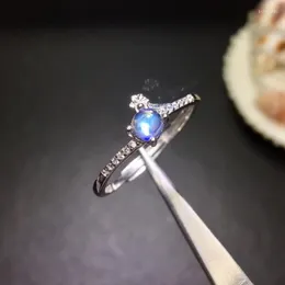 Küme halkaları zarif ince çiçek doğal açık mavi aytaşı mücevher yüzüğü S925 gümüş değerli taş kadın kız parti hediye takı