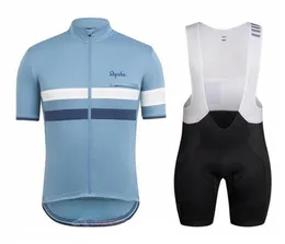 고품질 2019 팀 라파 사이클링 의류 퀵 드라이 남성 자전거 의류 짧은 슬리브 사이클링 저지 젤 자전거 턱받이 반바지 세트 6475102