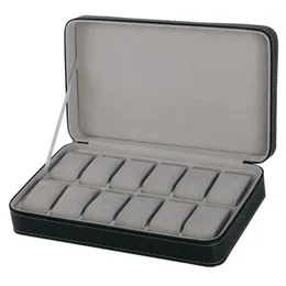Protable 12 Slots Watch Box Storage case With Zipper Multi-functional Bracelet watches Display Casket watches holder casket1219p