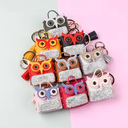 Chave de moeda de moedas Owl Chave de couro Cute de couro criativo Chave de couro de tendência Pingente Bag Small Ornament Key Chains para mulheres bolsas