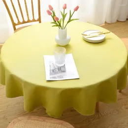 Table Cloth Solid Color Blended Cotton And Linen Waterproof Large Round Simple Mat Household Style 2022