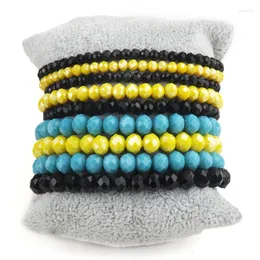 Strand RH Mode Schmuck Perlen Armband Set 4 6 8 mm 9pc Stapel mehrfarbiger Glaskristallarmbänder für Frauen Geschenk