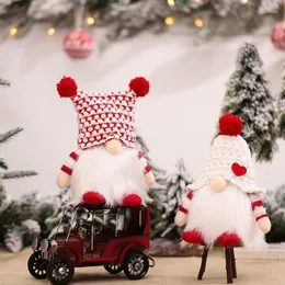 Decorazioni natalizie Ciondolo gnomi Decorazioni per la casa Cappello lavorato a maglia Bambola nana Barba bianca Decorazione scena senza volto Regalo dell'anno