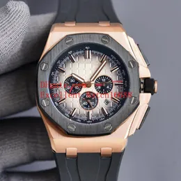 6 colori orologi da polso di moda 43 mm 26420 18K in oro rosa meccanico automatico trasparente elastici orologi da uomo orologio da uomo221v