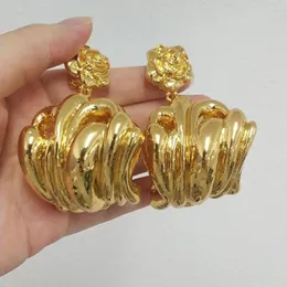 Kolczyki obręcze Dubai duże imprezowe kolczyki 18k złota platowana moda