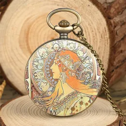 Elegancka Piękno Lady Design Pocket Watch Vintage Classic Kobiet Girl Analog Quartz Watches Naszyjnik Łańcuch Clock Prezenty 301D