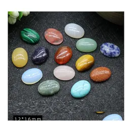 Stone 12X16Mm Flat Back Assorted Loose Oval Cab Cabochons Beads For Jewelry Making Healing Crystal Wholesale Drop Delivery Dhs4L