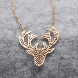 Pendant Necklaces Women Stainless Steel Jewelry Deer Charm Animal Necklace Top-selling Accept Drop YP6436