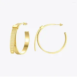 Hoop￶rh￤ngen Enfashion Cable Tie Knut f￶r kvinnor Personlighet Rostfritt st￥l Guldf￤rg Hoops Earings Fashion Jewelry 2022 E1157