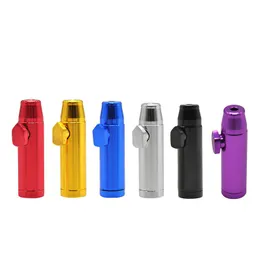 Bullet Shape Metal Snuff Snorter Sniffer Pipe Tobacco Pipes Cigarette Dispenser Mini Sniff Metal Tube Nasal Aluminum Bottle Bullet-shaped Rocket Portable Smoking