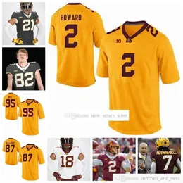 Custom Minnesota Golden College Gophers Football Jerseys Ed Rodney Smith Shannon Brooks Chris Autman-bell Bryce Williams Jersey