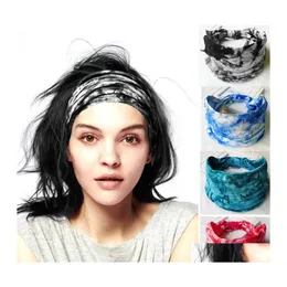 Opaski na głowę upuszczenie dostawy Bawełny opaska na głowę dla kobiet Sport Turban Hairbands Soft Printed Girl Elastic Head Band Bohemian 545 Z2 OT5ME