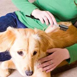 Hundkläder husdjur tårfläck remover hår kam ögon grooming borste dubbelsidig ta bort skorpa slem för