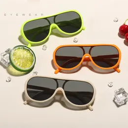 Şeker kare güneş gözlükleri çocuklar UV400 güneş gözlükleri kızlar için büyük çerçeve gözlük