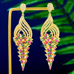 Dangle Earrings GODKI Famous Flower Big For Women Trendy Cubic Zircon Party Wedding Engagement Dubai Earring Jewelry